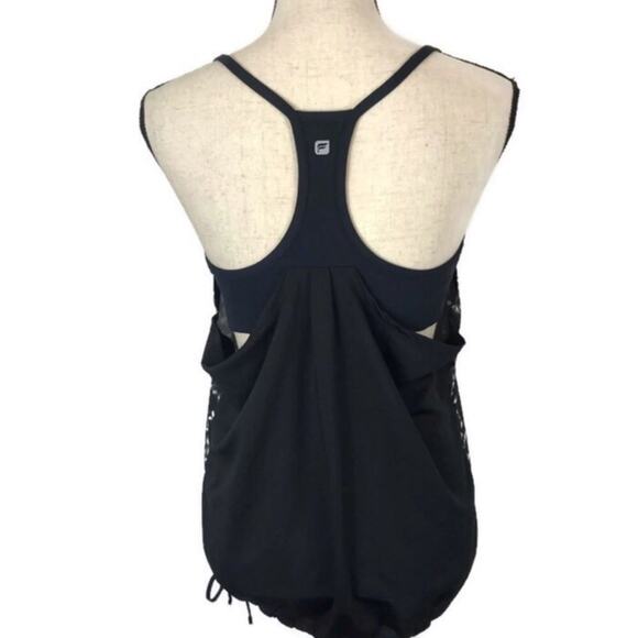Fabletics Norwalk Racerback Tank Top Black White Built-In Bra Athletic Womens - Picture 4 of 8